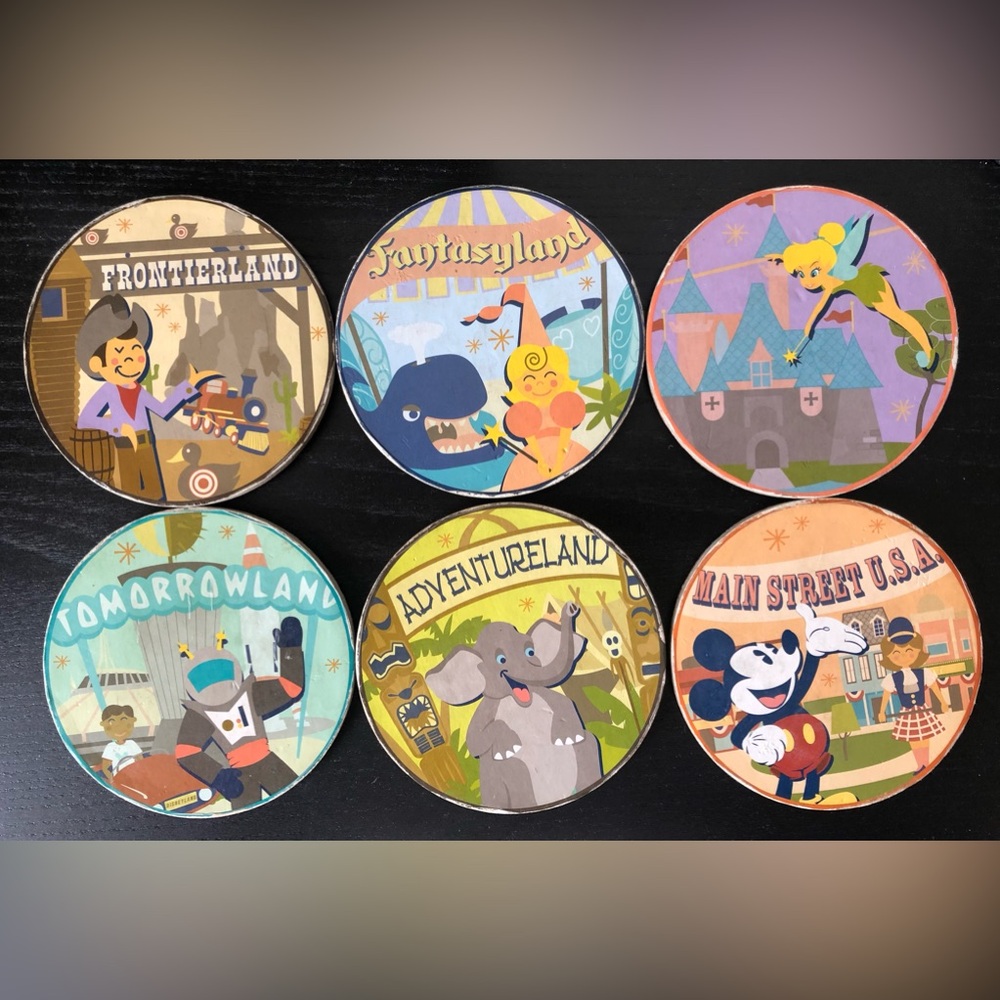 Set of 6 Disneyland Retro Style Coasters